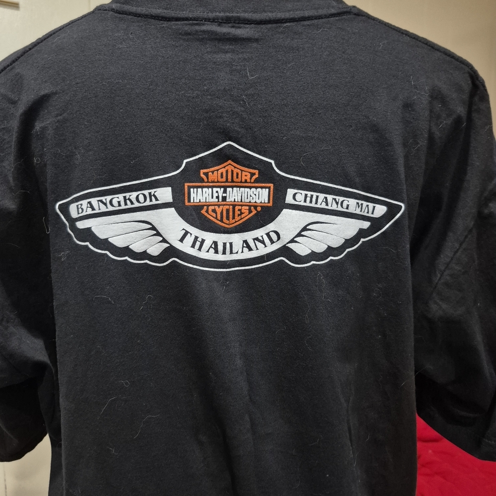 Men’s Harley Davidson foreign language size 4X Black Thailand T-shirt 50" Chest - Picture 5 of 7